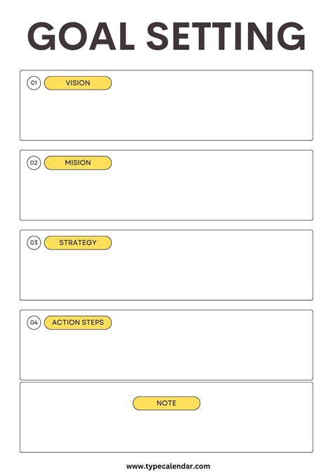 Template For Goal Setting