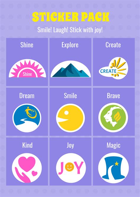 Template For Stickers