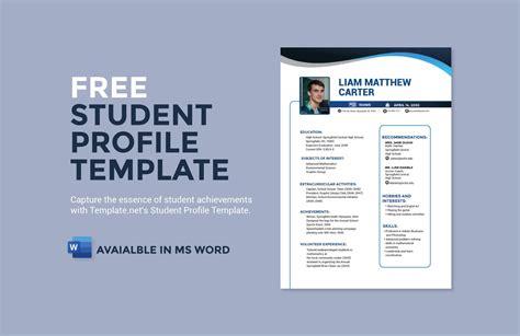 Template For Student Profile