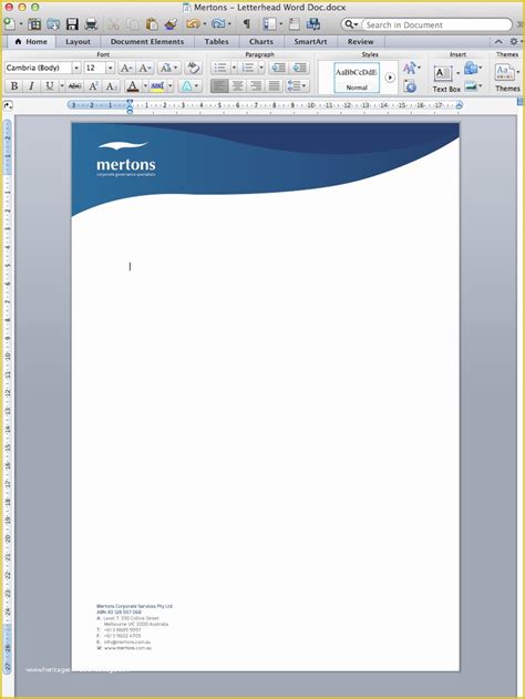 Template For Word Document