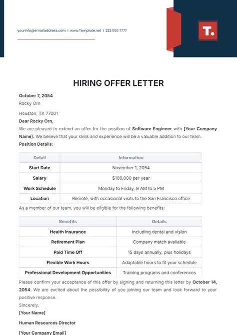 Template Hiring Letter