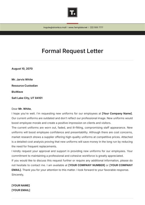 Template Letter Of Request