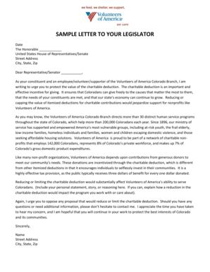 Template Letter To Legislator