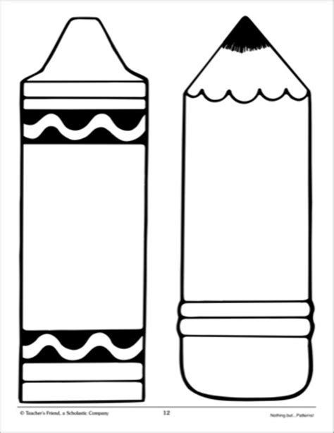 Template Of A Crayon