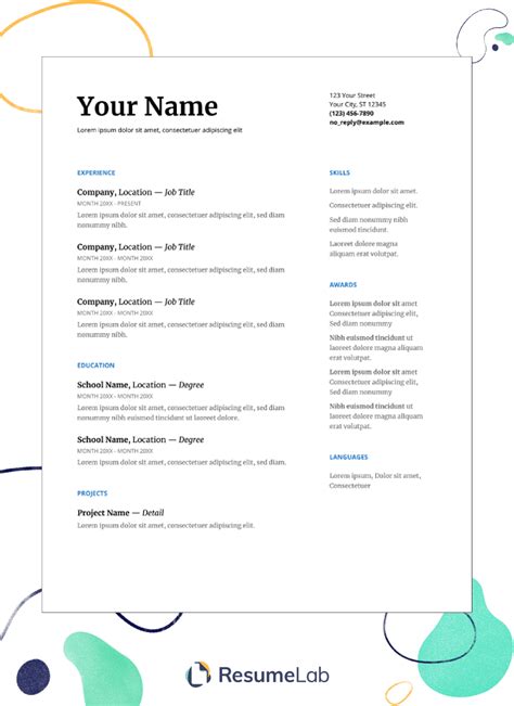Template Resume Google Docs