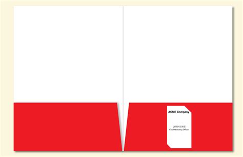Template Two Corner Slits For Business Cards In Folder