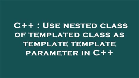 Templated Class C++
