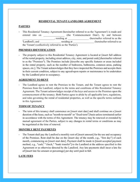 Tenant Agreement Template