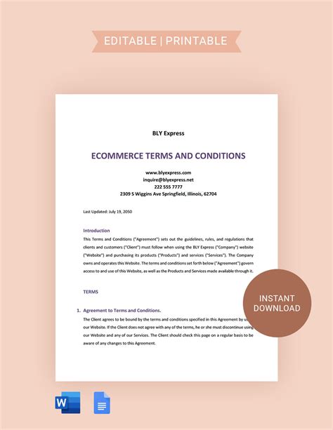 Terms And Conditions Template Ecommerce