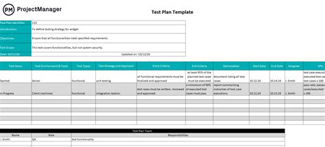 Test Plan Templates Excel