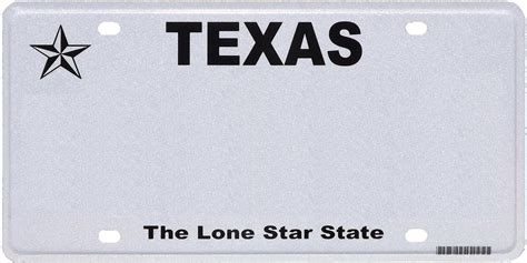 Texas Temporary License Plate Template