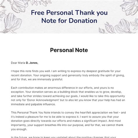 Thank You For Donation Template