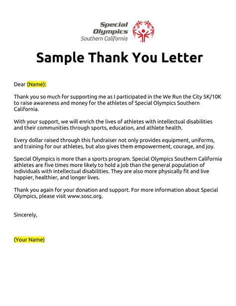 Thank You Letter Template For Students