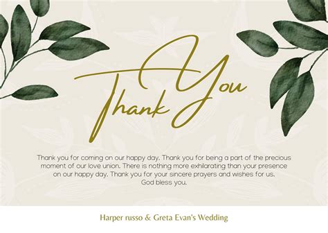 Thank You Wedding Card Template