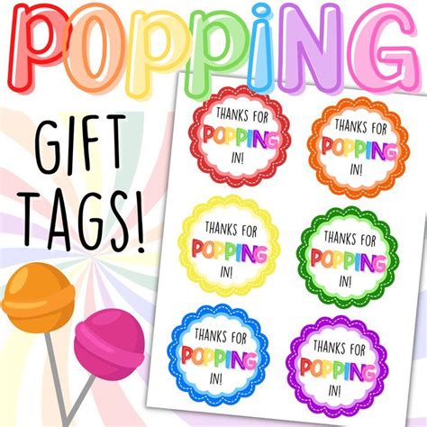 Thanks For Popping In Tags Free Printable