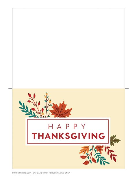Thanksgiving Card Printable