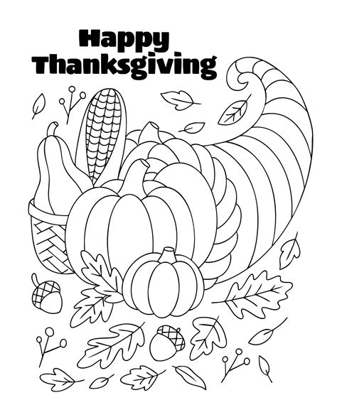 Thanksgiving Coloring Page Printable