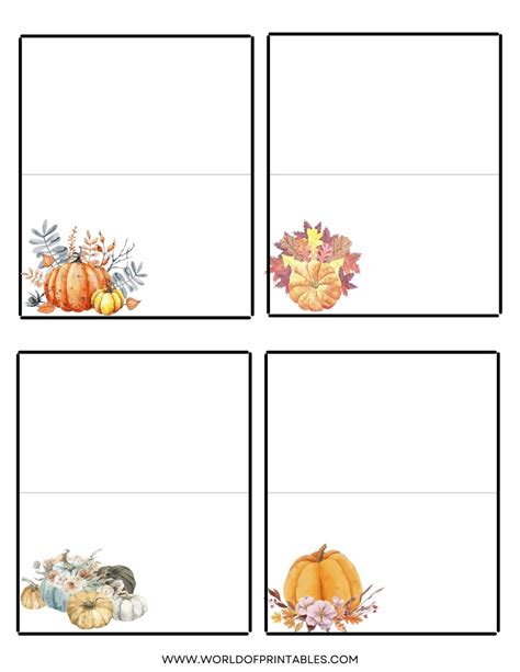 Thanksgiving Dinner Place Cards Printable