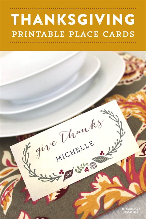 Thanksgiving Seating Cards Printable