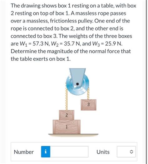 The Drawing Shows Box 1 Resting On A Table