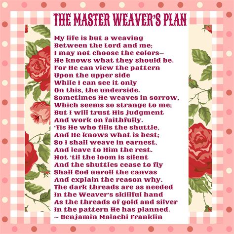 The Plan Of The Master Weaver Printable