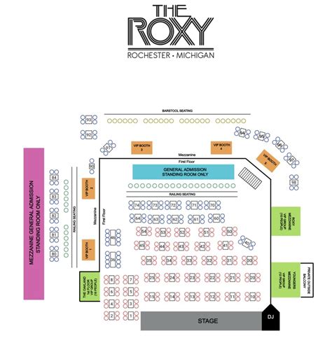 The Roxy Seating Chart