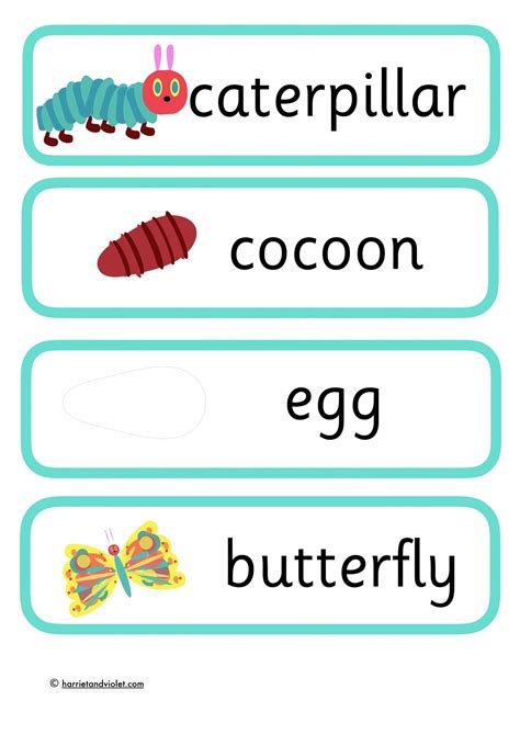 The Very Hungry Caterpillar Flashcards Printable