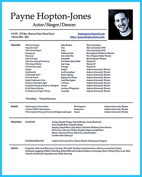 Theatre Resume Template