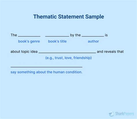 Thematic Statement Template