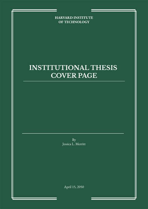 Thesis Cover Page Template