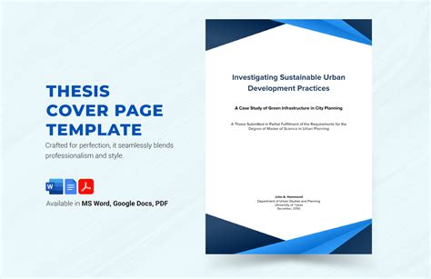 Thesis Cover Page Template Word