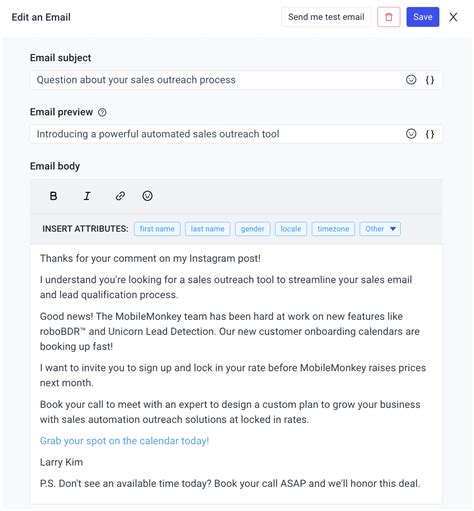 Third Touch Email Template Sales Outreach