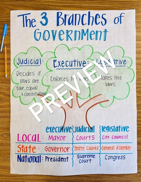 Three Branches Of Government Anchor Chart