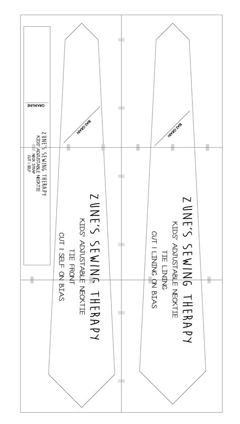 Tie Sewing Template