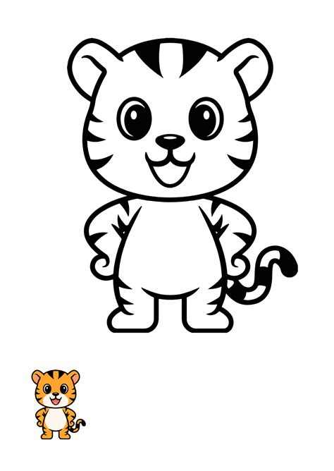 Tiger Coloring Template