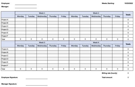 Time Sheet Template For Google Sheets
