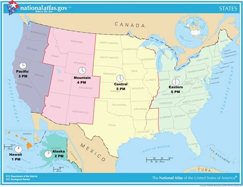 Time Zone Map Usa Printable