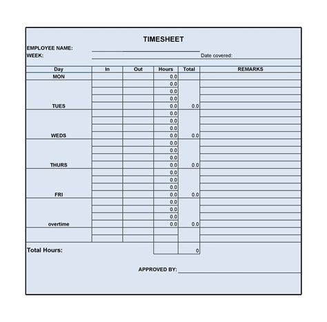 Timesheet Template For Excel