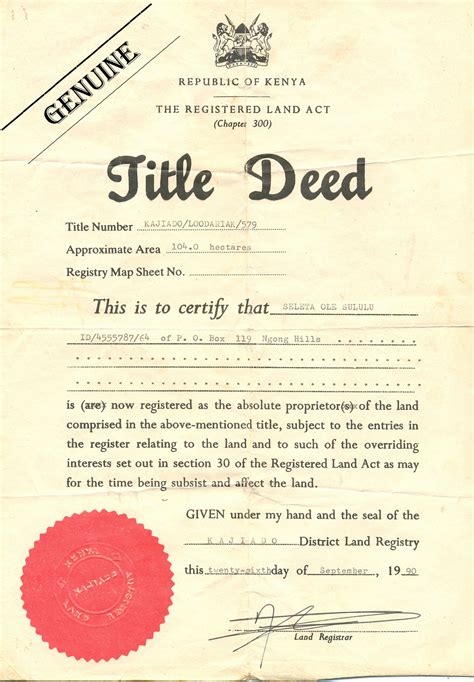 Title Deed Template