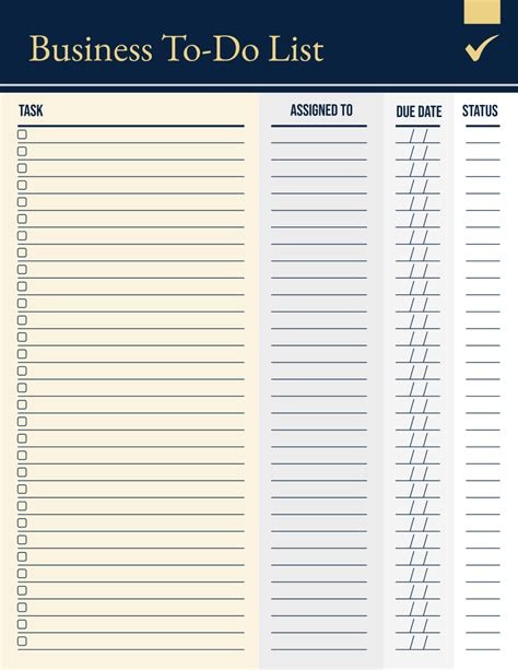 To Do List Template Free