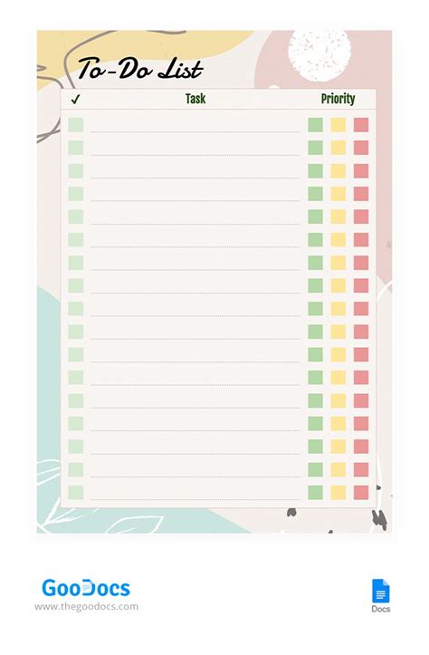 To Do Template Google Docs