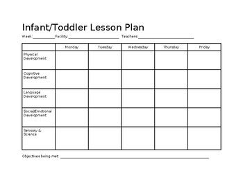 Toddler Lesson Plan Template