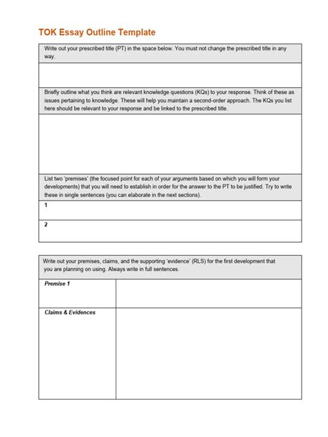 Tok Essay Template