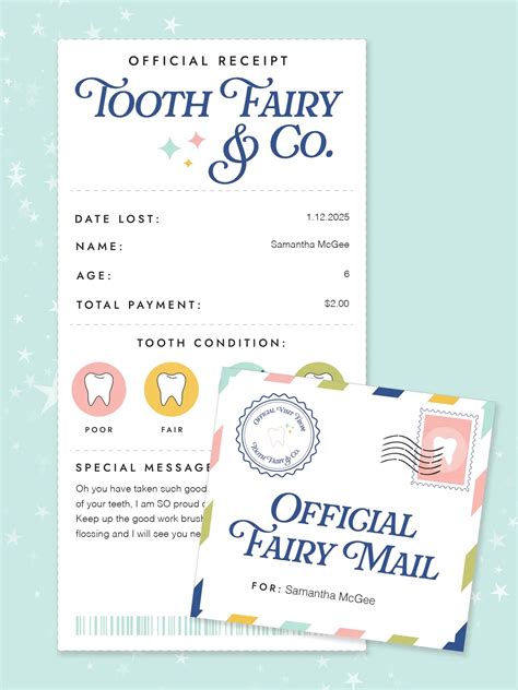Tooth Fairy Receipt Printable Free Download