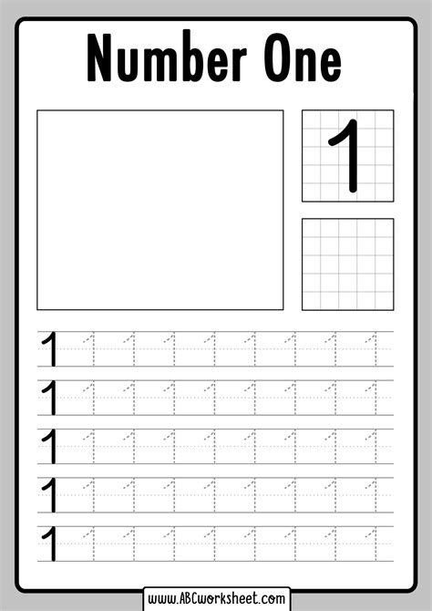 Tracing Number 1 Printable