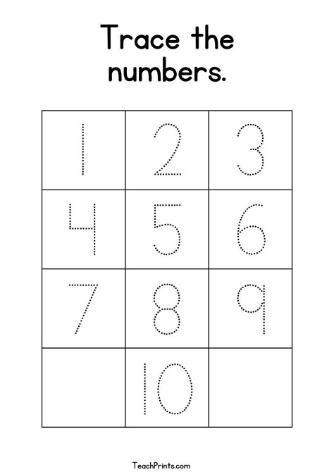 Tracing Numbers 1 10 Free Printable