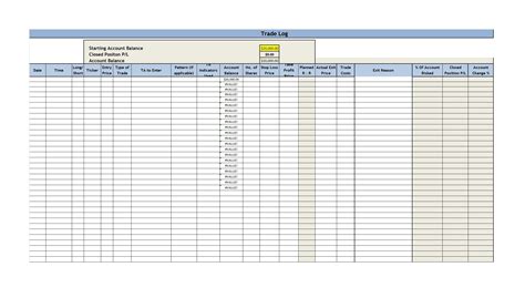Trading Journal Template Excel Free Download