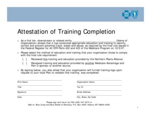 Training Attestation Template