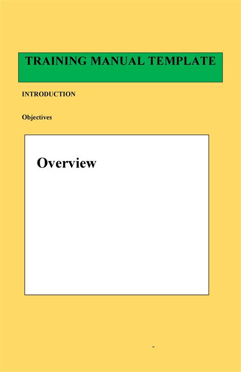 Training Manual Template Word