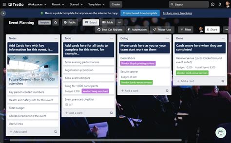 Trello Event Planning Template
